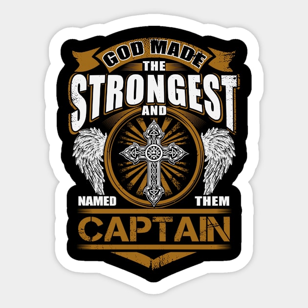 Captain Name T Shirt - God Found Strongest And Named Them Captain Gift Item Sticker by reelingduvet